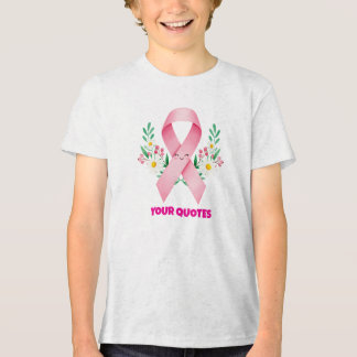 Camiseta Triblenda Cinta de Conciencia del Cáncer de Seno Rosa Sonrie