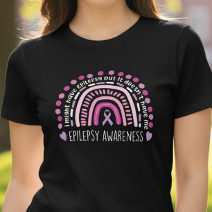 Camiseta Triblenda Cinta Morada Arcoíris de Apoyo a la Epilepsia