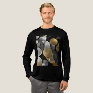 Camiseta Triblenda Círculos geométricos modernos en oro y plata
