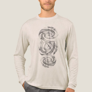 Camiseta Triblenda Círculos grises de carbón vegetal en movimiento de