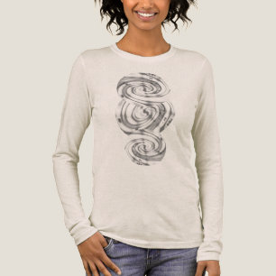 Camiseta Triblenda Círculos grises de carbón vegetal en movimiento de