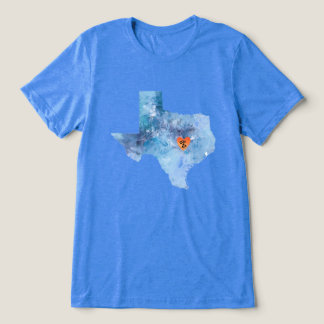 Camiseta Triblenda CISV Austin Corazón de camiseta masculina de Texas