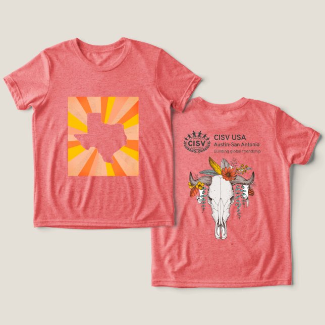 Camiseta Triblenda CISV Austin Decorative Cattle Skull Kid (Diseño Anverso y Reverso)