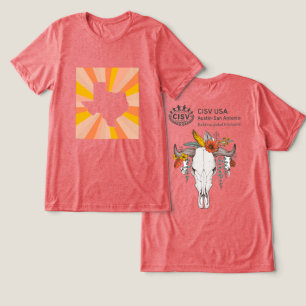 Camiseta Triblenda CISV Austin Decorativo de cráneo de ganado masculi