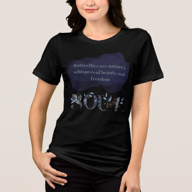 Camiseta Triblenda Cita de la libertad de mariposa (Anverso)