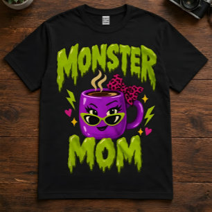 Camiseta Triblenda Cita de mamá de café "Mamá monstruo" Madres