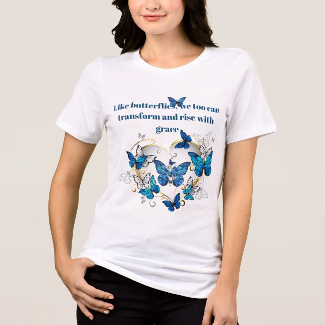 Camiseta Triblenda Cita de mariposa camiseta gráfica (Anverso)