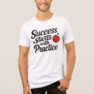Camiseta Triblenda Cita de práctica de éxito de motivación de balonce
