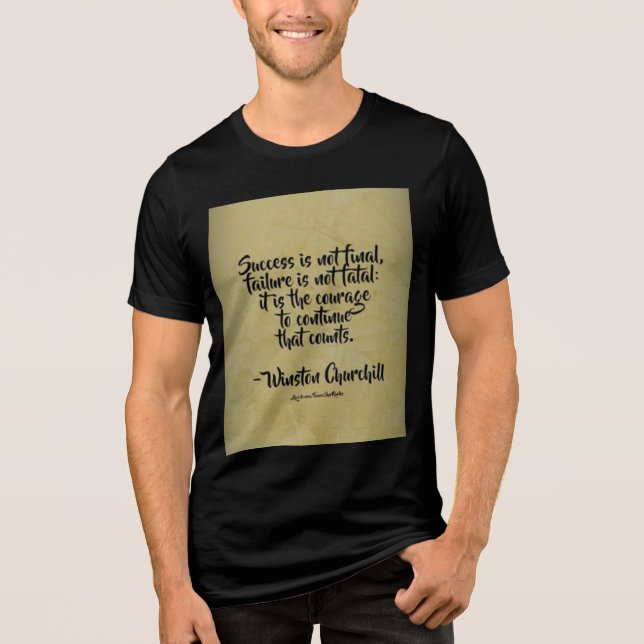 Camiseta Triblenda Cita de Winston Churchill; éxito (Anverso)
