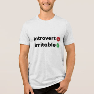 Camiseta Triblenda cita graciosa Introvert, irritable