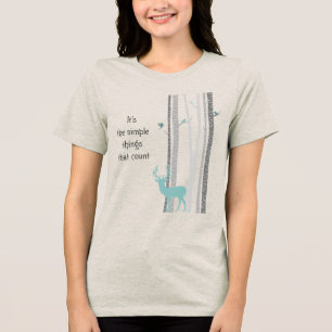 Camiseta Triblenda Cita Inspiradora de Birch Trees Deer