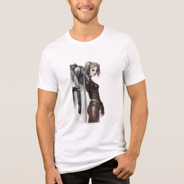 Camiseta Triblenda Ciudad Batman Arkham | Ilustracion Harley Quinn (Anverso)