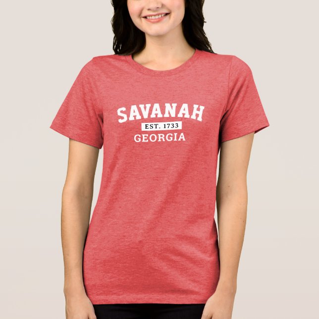 Camiseta Triblenda Ciudad personalizar, Estado - Savanah, Georgia Pea (Anverso)
