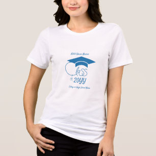 Camiseta Triblenda Clase de - Gorra de Graduación Azul Claro - Person