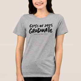 Camiseta Triblenda Clase de graduación moderna en negro de 2025