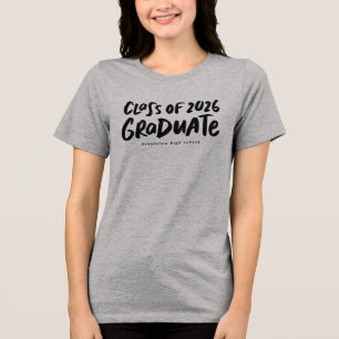 Camiseta Triblenda Clase de graduación moderna en negro de 2025