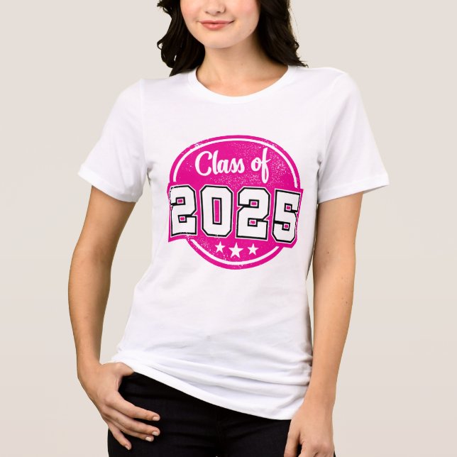 Camiseta Triblenda Clase de placa rosa de época 2025 (Anverso)