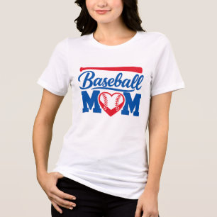 Camiseta Triblenda Clásico Día de Juego de Mamá de Béisbol Corazón Az