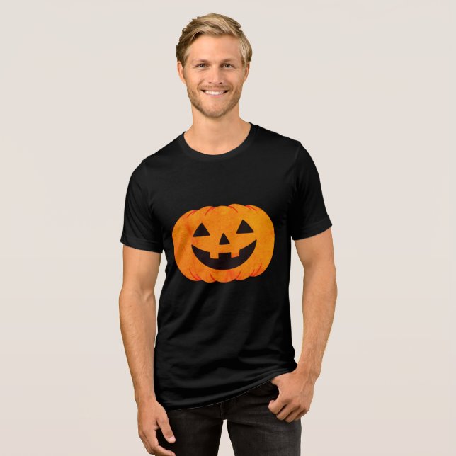 Camiseta Triblenda Classic Glowing Jack-O'-Lantern Pumpkin Halloween  (Anverso Completo)