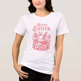 Camiseta Triblenda Classic Pink Happy Easter Bunny
