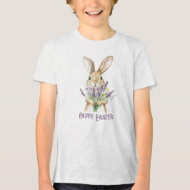 Camiseta Triblenda Classic Purple Happy Easter Bunny