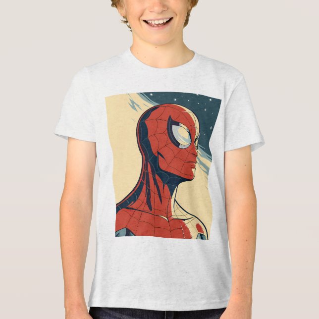 Camiseta Triblenda Classic Spider-Man with Dynamic Cosmic Background (Anverso)