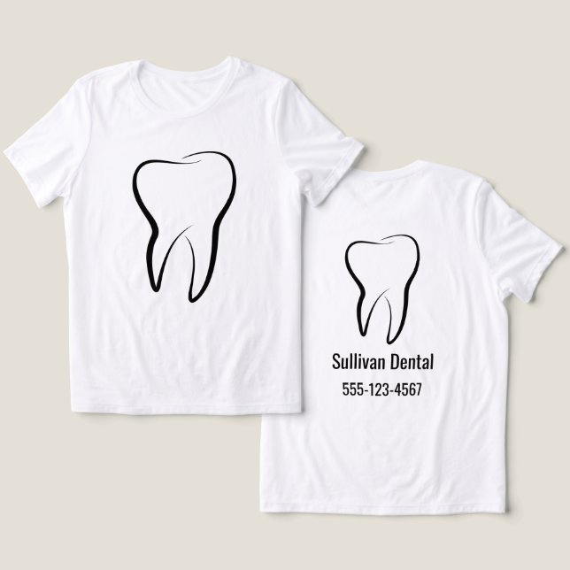 Camiseta Triblenda Clínica de Dentología Dental Médica (Diseño Anverso y Reverso)