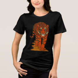 Camiseta Triblenda Cloisonne Art Tiger on the Jungle Path
