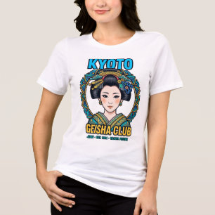 Camiseta Triblenda Club de Geisha de Kyoto Póster Japonés Antiguo Vec