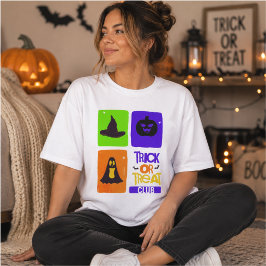 Camiseta Triblenda Club de Truco o Trato Grid Retro de Halloween
