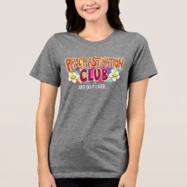 Camiseta Triblenda Club Divertido de Procrastinación Retro Arcoíris