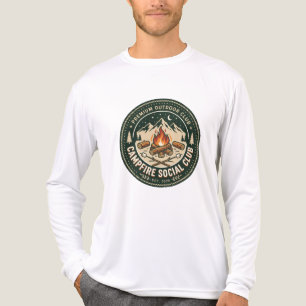 Camiseta Triblenda Club Social de Fogata Retro Insignia de Montaña al