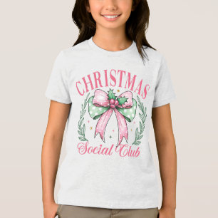 Camiseta Triblenda Club Social de Navidad Coquette Lazo Rosa Femenino