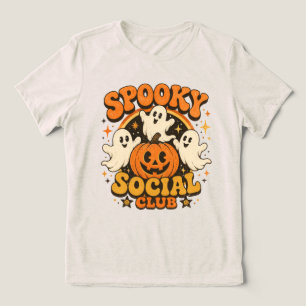 Camiseta Triblenda Club Social Espeluznante Retro Fantasma de Hallowe