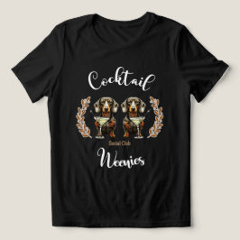 Camiseta Triblenda Club Social Weenie Cocktail: Dachshunds & Martinis