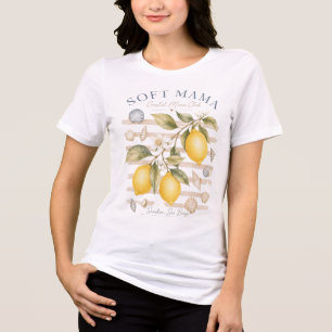 Camiseta Triblenda Coastal Mama Club – Limón y Conchas Personalizable