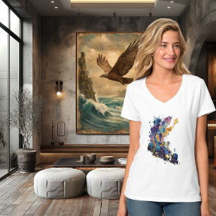 Camiseta Triblenda Coche de carreras de fórmula abstracta Acuarela