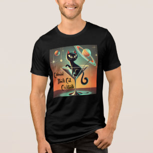 Camiseta Triblenda Cócteles Cósmicos Futuristas Atómicos de Gato Negr