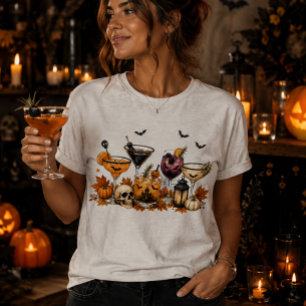 Camiseta Triblenda Cócteles de Halloween Bebidas de Otoño Fiesta