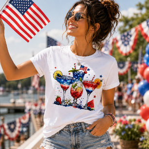 Camiseta Triblenda Cócteles Patrióticos Rojo, Blanco y Azul