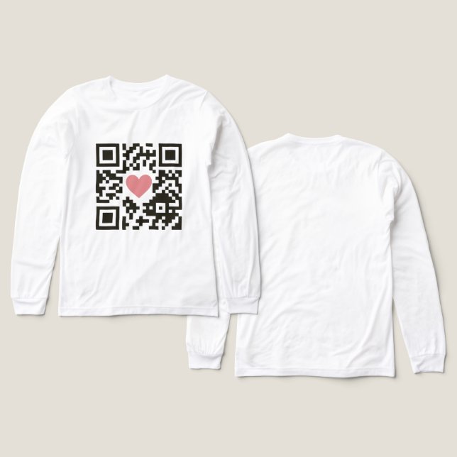 Camiseta Triblenda Código de Amor QR (Diseño frontal y trasero)