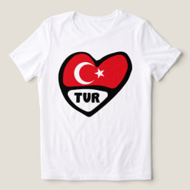 Camiseta Triblenda Código del país de la bandera del corazón de Turqu