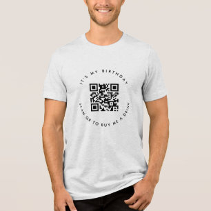 Camiseta Triblenda Código QR personalizado   Cumpleaños o donación de