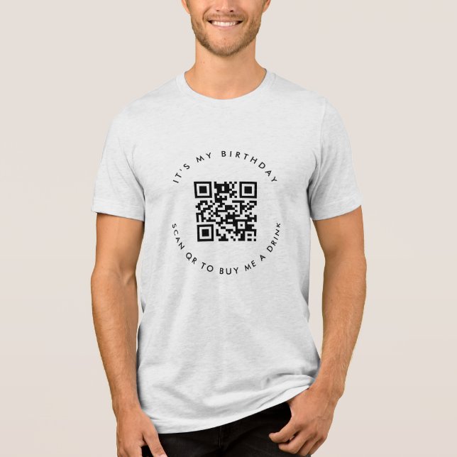 Camiseta Triblenda Código QR personalizado | Cumpleaños o donación de (Anverso)