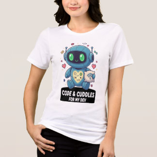 Camiseta Triblenda Código y Mimos Para Mi Desarrollador | Lindo Robot