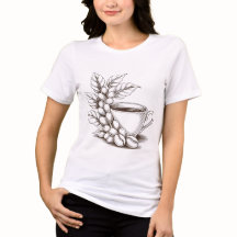 Coffee Lover's Line Art T-Shirt - Mood