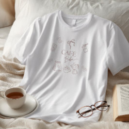 Camiseta Triblenda Coffee Theme Cafe Bebe Brewing Bow Baby Shower