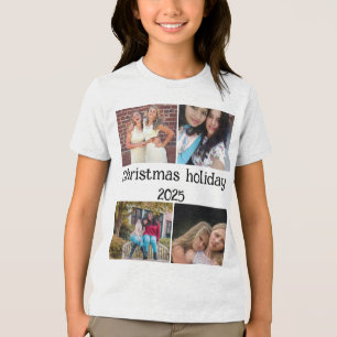 CAMISETA TRIBLENDA COLAGE DE FOTOS NAVIDEÑAS PERSONALIZADAS 4 FOTOS