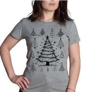 Camiseta Triblenda Colección de árbol de Navidad Doodle
