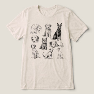 Camiseta Triblenda Colección de razas de perros vintage Cachorro Boce